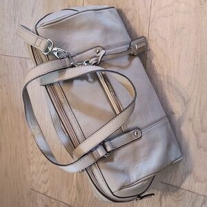 Tignanello Beige Leather Satchel Handbag